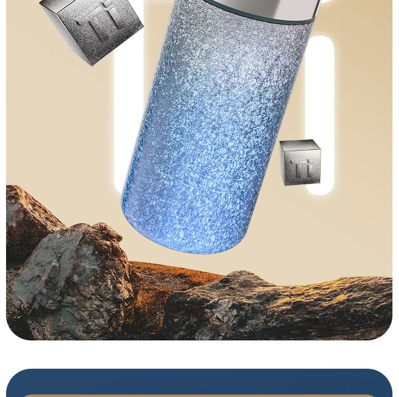Copo térmico premium com revestimento de titânio e isolamento a vácuo – Mini garrafa térmica de aço inoxidável 316 com alça, presente moderno_voghion.com