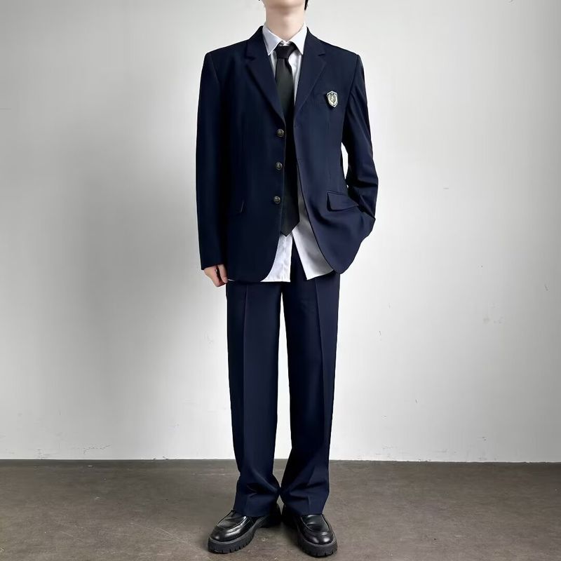 Trendy new suit men's top loose jacket men's spring and autumn versatile casual suit uniform_voghion.com