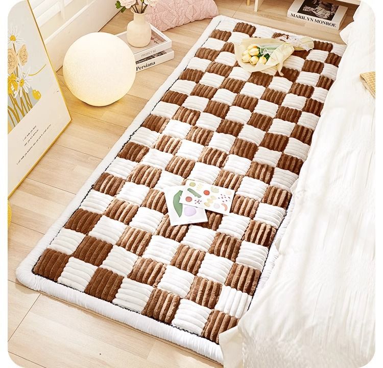 Modern Square-Pattern Sofa Cushion Cover – Soft Plush, Non-Slip, Fits Sectional Couches (Black/Light Brown/Dark Brown/Grey/Red, Multiple Sizes)_voghion.com