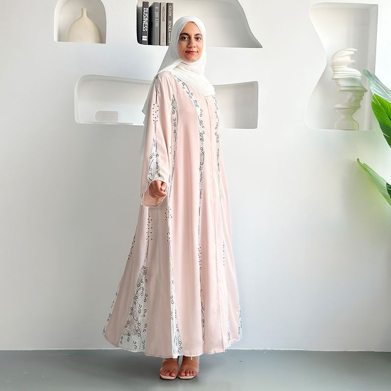 Sieviešu apģērbi Pavasaris un vasara Jaunums Saūda Arābija Turcija Dubai Abaya Tuvo Austrumu halāts Sieviešu garie svārki_voghion.com