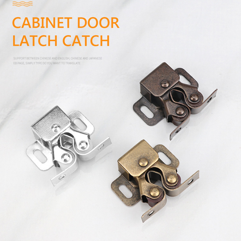 8pcs Cabinet Door Magnets Double Roller Catch Stop Latch Closer Damper Buffer With Screws Wardrobe Hardware Furniture Fittings_voghion.com