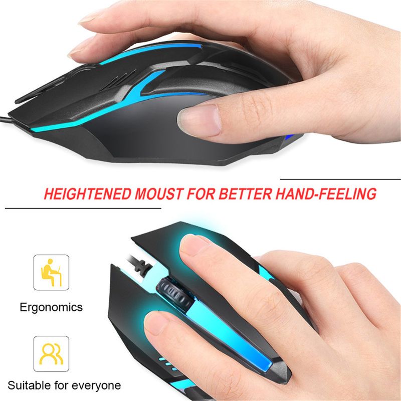 E-Sport USB-Maus Mit Kabel, Bunte LED-Gaming-Maus, 5000 DPI, Kabelgebundene Mäuse, Optische Kabelgebundene Gamer-Maus Für Desktop-Laptop-PC-Computer_voghion.com