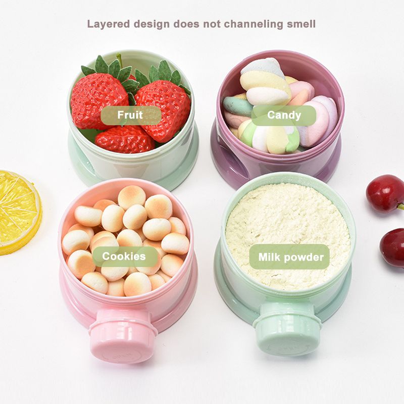 Cutie portabilă pentru lapte praf, stil urs cu 4 straturi, cu deschideri multiple, pentru cereale, desene animate, pentru sugari, cutie de depozitare pentru alimente, recipient pentru gustări pentru copii mici_voghion.com