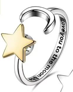 Rotating Engraving Adjustable Anxiety Open Stress Relief Zircon Ring For Women_voghion.com