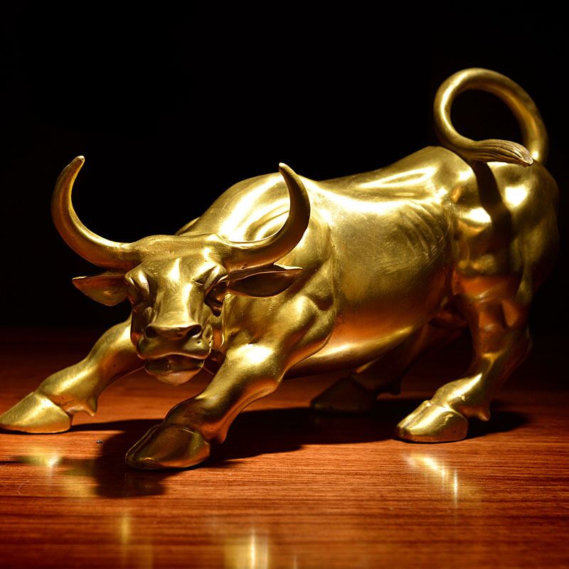 Toro di bronzo Wall Street Wangshi Jinniu Borsa per il commercio di azioni Scrivania artigianale in rame Regalo Toro della fortuna Ornamenti di toro di bronzo_voghion.com
