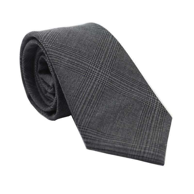 Cravatta da uomo formale, professionale, da 7,5 cm, a quadri grigi, a righe blu, basic, versatile, casual per studenti_voghion.com