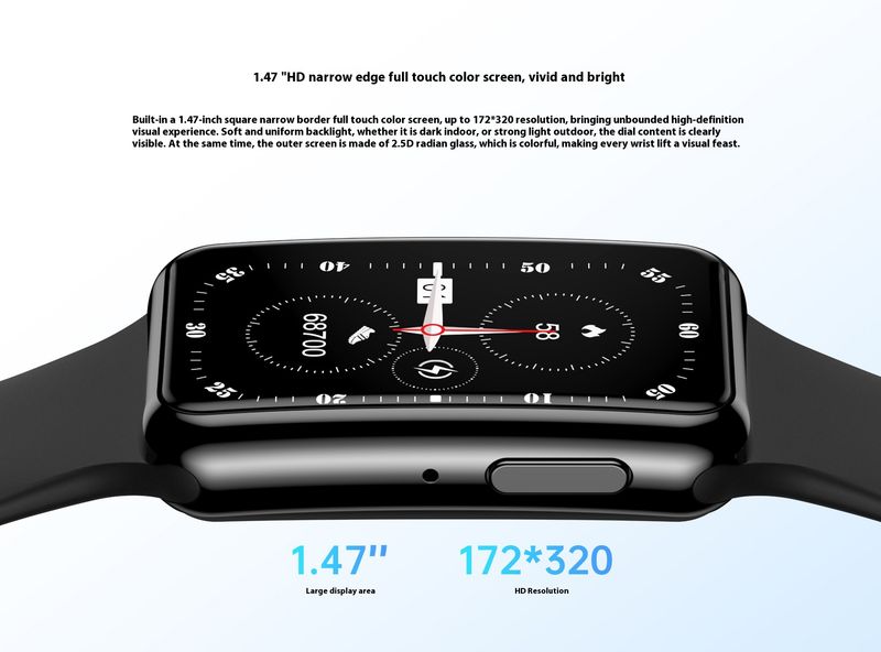 Pulsera inteligente C6 de 1,47 pulgadas, resistente al agua, medición de frecuencia cardíaca y presión arterial, recordatorio de llamadas, llamada Bluetooth, reloj deportivo_voghion.com