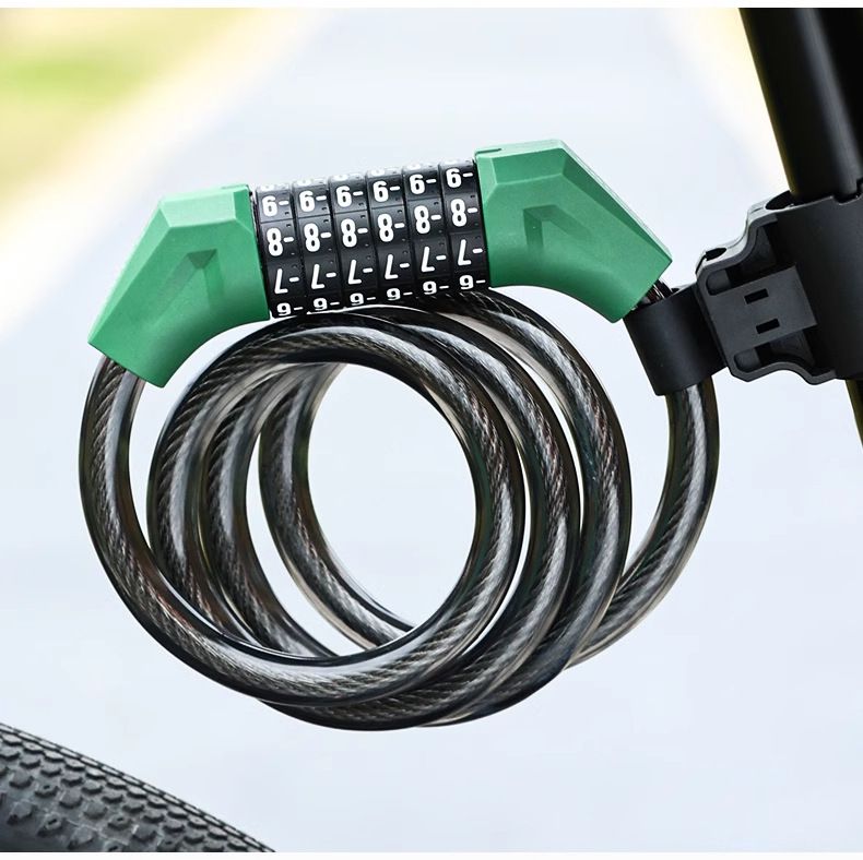 Lucchetto antifurto per sport e intrattenimento, lucchetto con password a 6 cifre, lucchetto portatile per mountain bike, lucchetto a catena per bici da strada, accessori_voghion.com