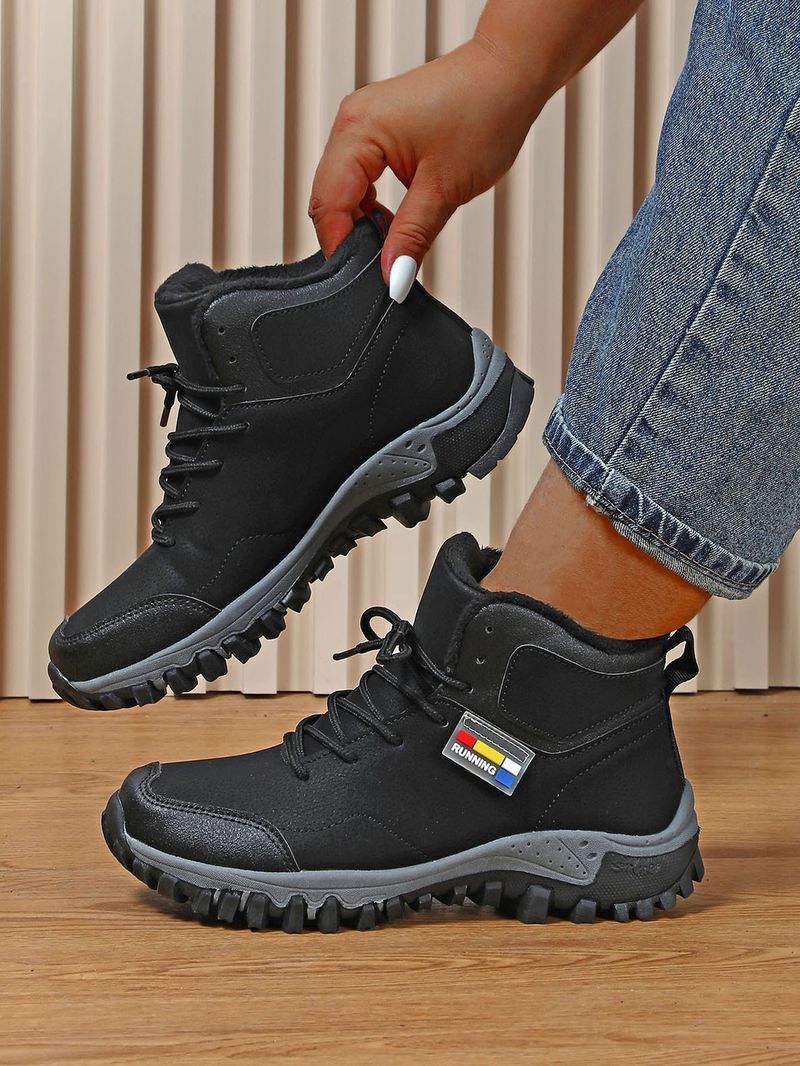 Herbst winter paar anti-rutsch verschleiß-beständig sport schuhe mit dicken baumwolle schuhe, kurze samt bequem für beide_voghion.com