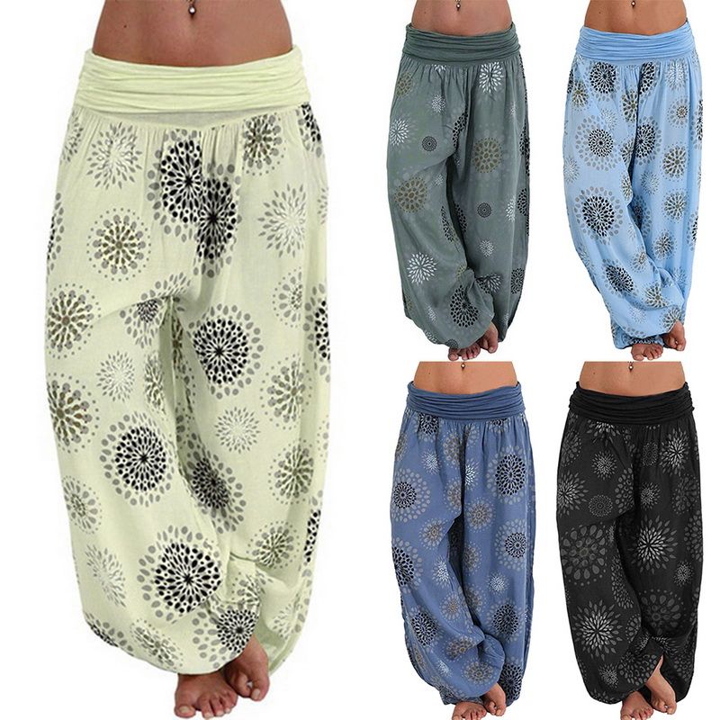 Pantaloni casual harem con stampa digitale lunga da donna_voghion.com