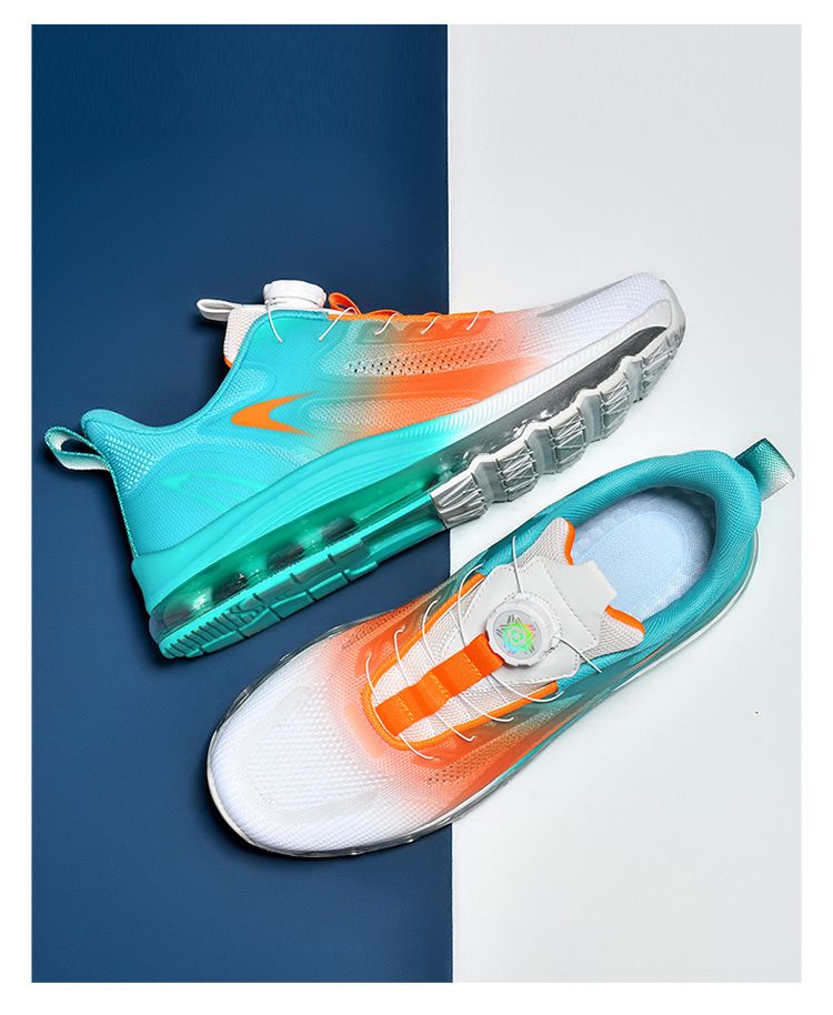Spring Ultra-Light Rotating Button Men's Popcorn Soft Sole Comfortable Sports Running Shock Absorption No-Tie Shoes_voghion.com