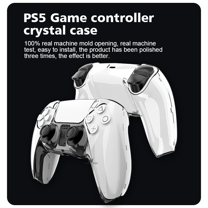 Étui rigide de protection en cristal pour contrôleur PS5, poignée fendue transparente pour PC de jeu_voghion.com