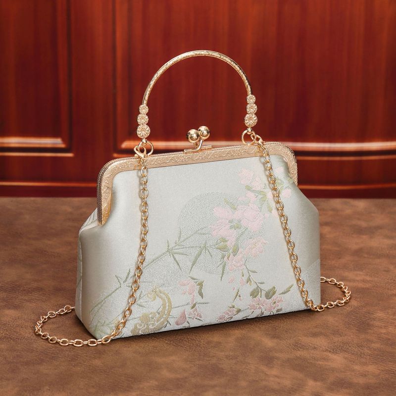 Borsa a tracolla in seta ricamata nazionale Qipao per donna, stile cinese, 2025, con chiusura a strappo_voghion.com