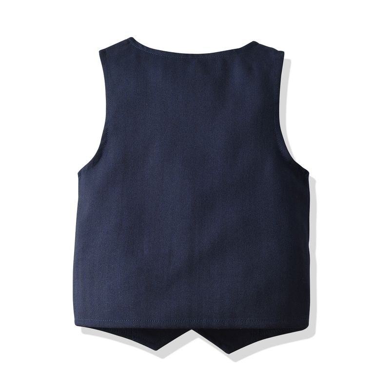 Boys' Dress Suit Children's Baby Gentleman Waistcoat Shirt Trousers British Style Four-piece Banquet Dress_voghion.com