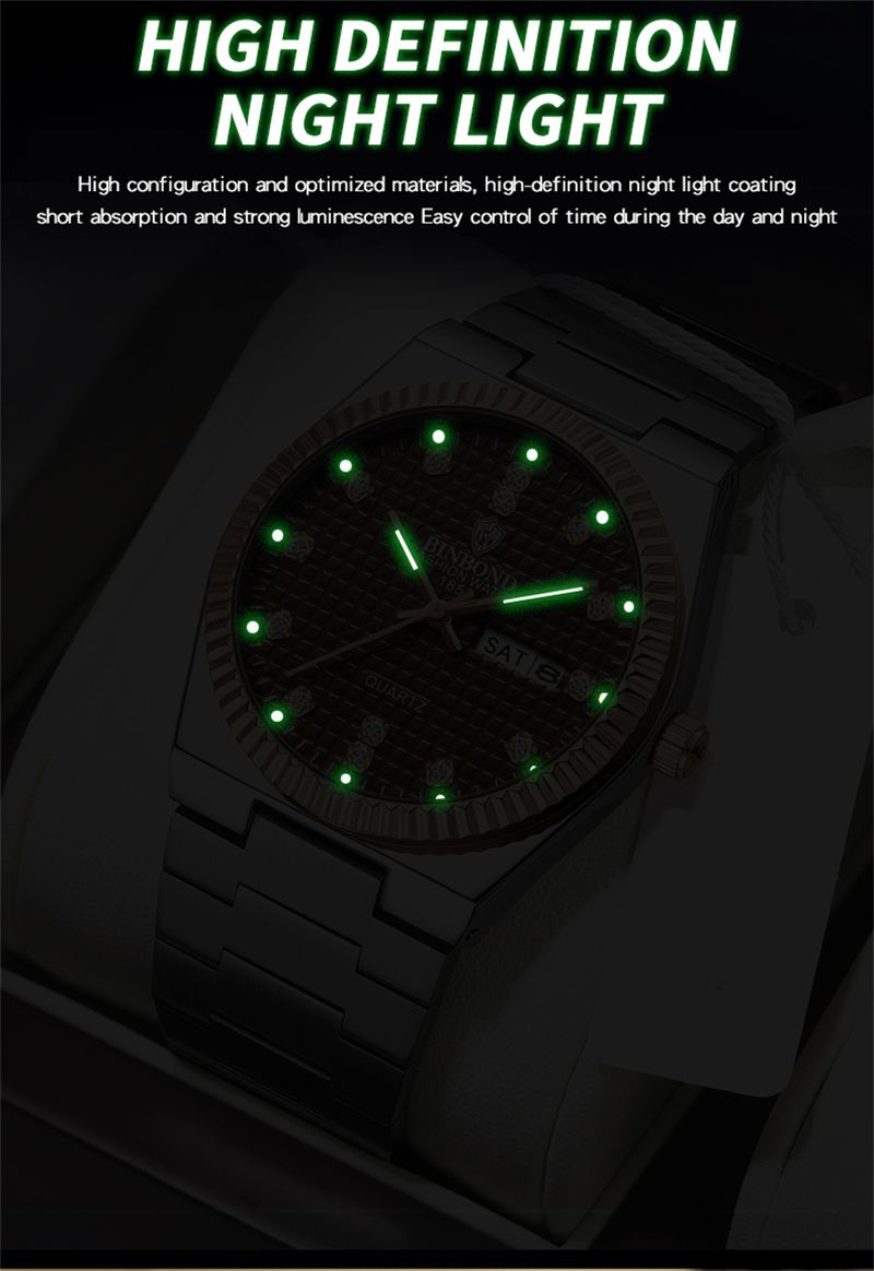 Top Luxury Man Watch Waterproof Stainless Steel Men Wristwatch Luminous Date Week Fashion Business Quartz Men's Watches_voghion.com
