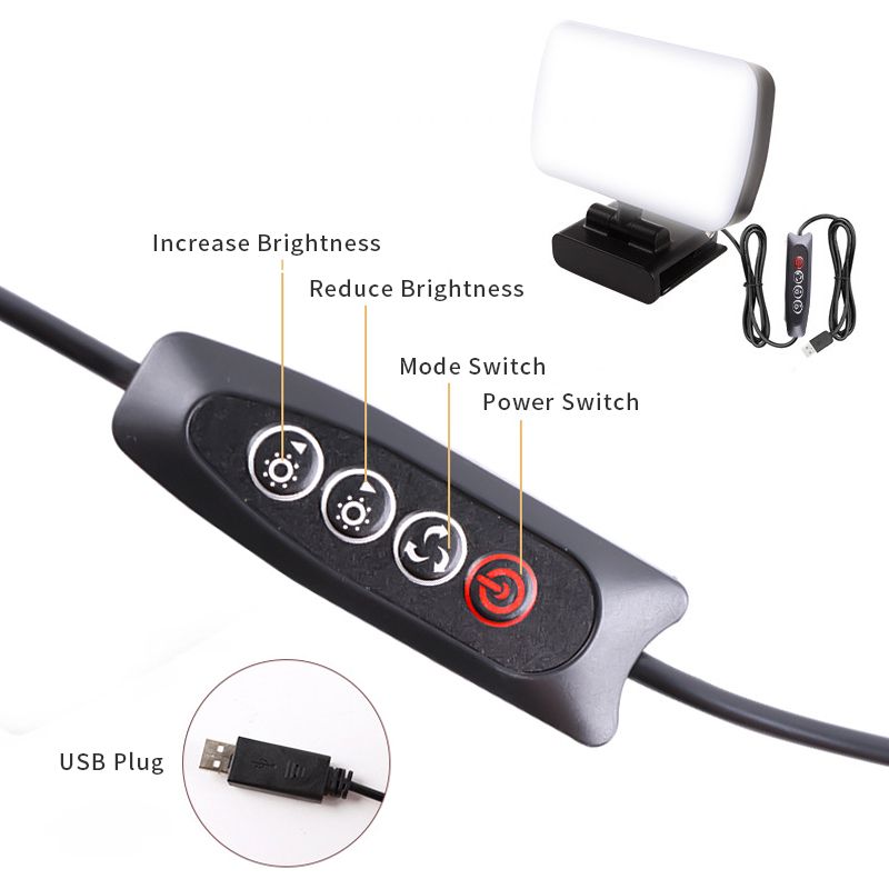 Conference 6500K Portable LED Video Cube Laptop Computer Webcam Light Zoom Call Lighting Clip For Live Streaming_voghion.com