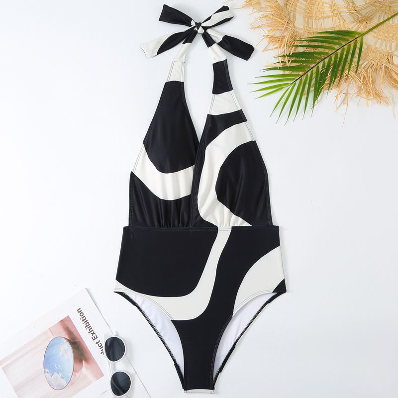 Einteiliger Badeanzug für Damen, Chiffon-Strandkleid-Set_voghion.com