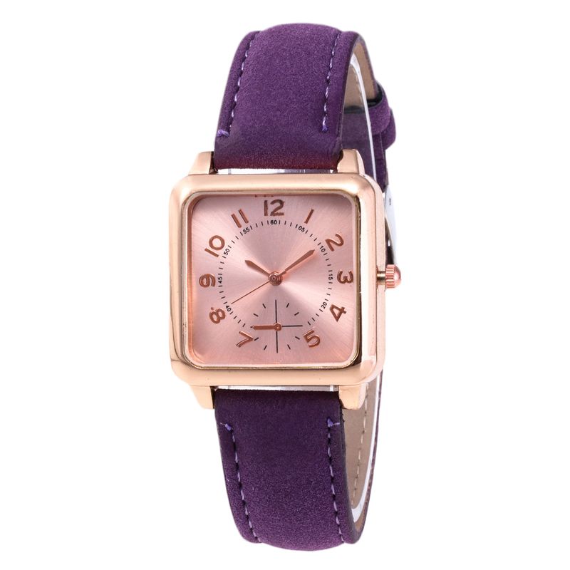 Yamaler orologio da polso analogico al quarzo analogico da donna con cinturino in pelle quadrante quadrato con numeri arabi_voghion.com