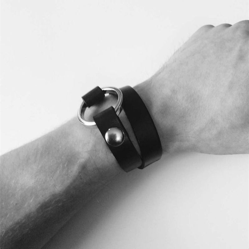 Bracciale da uomo in pelle, bandana, collare, braccialetto, stile moda, Bmsm, padrone schiavo, grasso, abuso, U Bear Party_voghion.com