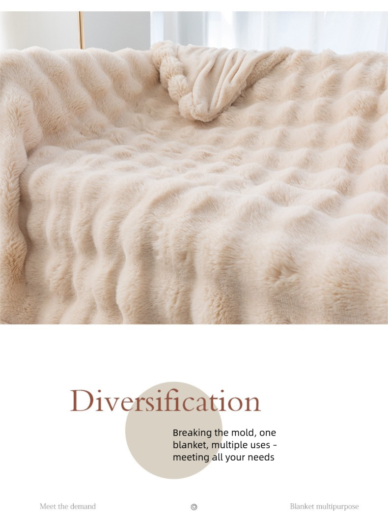 Tuscany Bubble Bunny Flanell-Decke für alle Jahreszeiten, für Nickerchen, Sofa, Korallenvlies, Freizeit, Klimaanlage_voghion.com