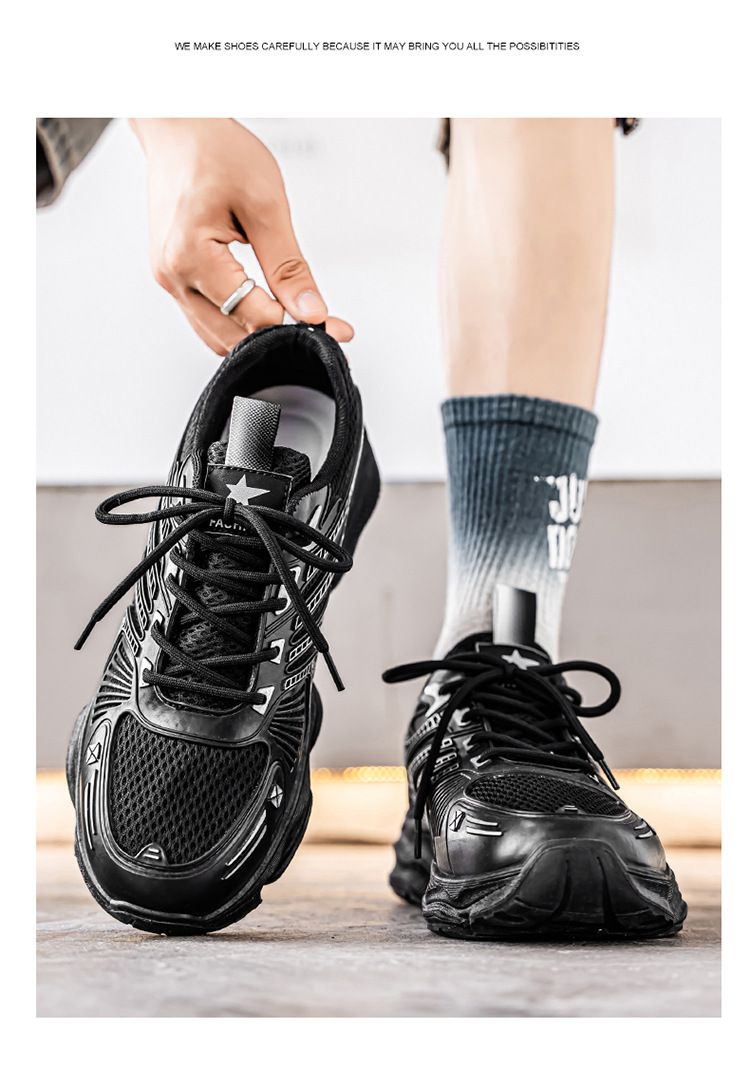 Sommer Neue Atmungsaktive Mesh Herren Sport Trendy Vielseitige Dickbesohlte Casual Running Dad Schuhe_voghion.com