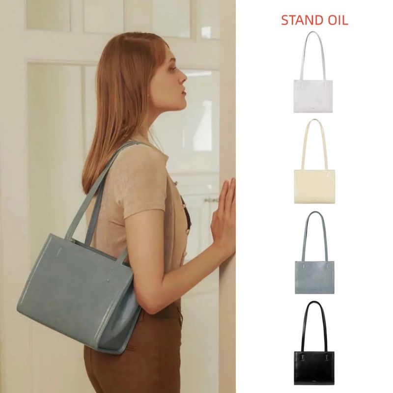 Bolso tote coreano de 7 colores, estilo oblongo, tipo stand, para mujer, de gran capacidad._voghion.com