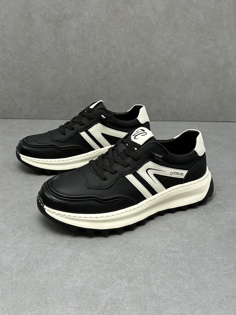 Sneakers bianche leggere, traspiranti, versatili, sportive, alla moda, da uomo, casual, in pelle, con suola spessa, Forrest Gump_voghion.com