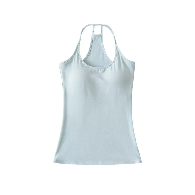 Completo composto da canotta imbottita elasticizzata sexy aderente e pantaloni svasati a vita bassa_voghion.com