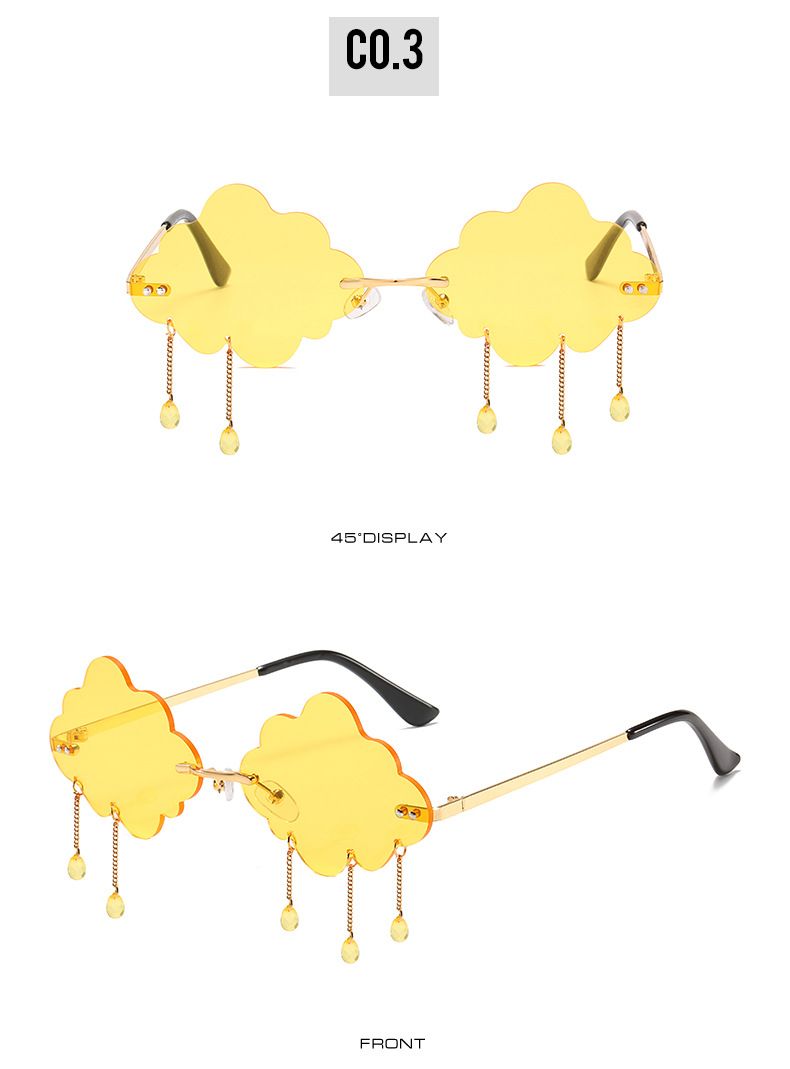 Moda Unica Nuvola Gocce di Pioggia Occhiali da Sole Donna Uomo Esagerato Pioggia Stile Occhiali da Sole Divertente Moda Festa Occhiali Cosplay_voghion.com