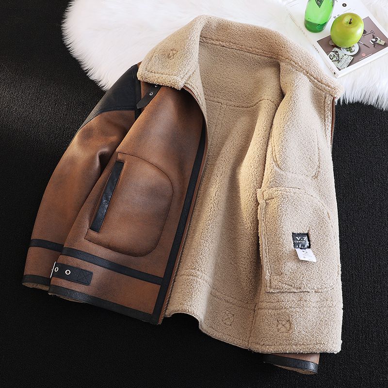 Giacca invernale in pelle sintetica da uomo con collo in pelliccia – Cappotto oversize per moda e calore_voghion.com