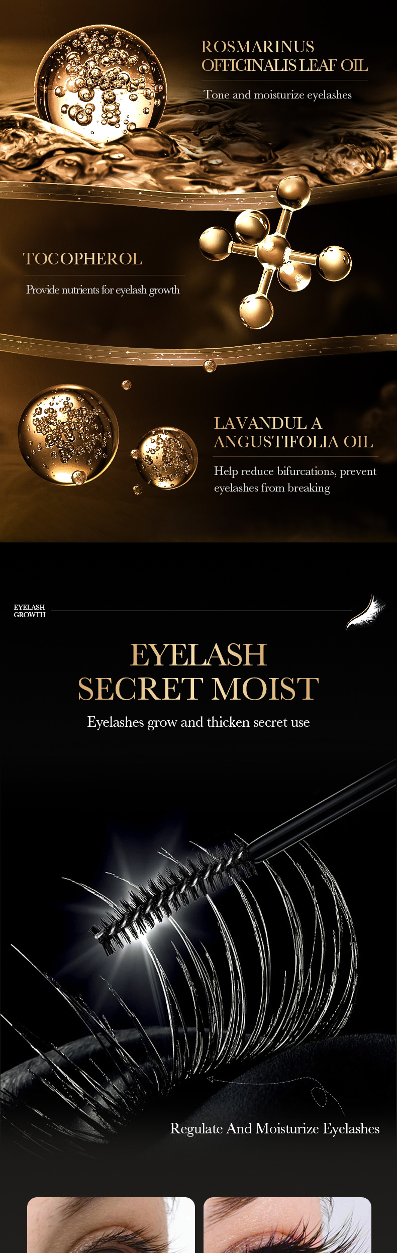 SADOER Makeup Castor Oil Mascara bieza un gara šķidrā skropstu tuša_voghion.com