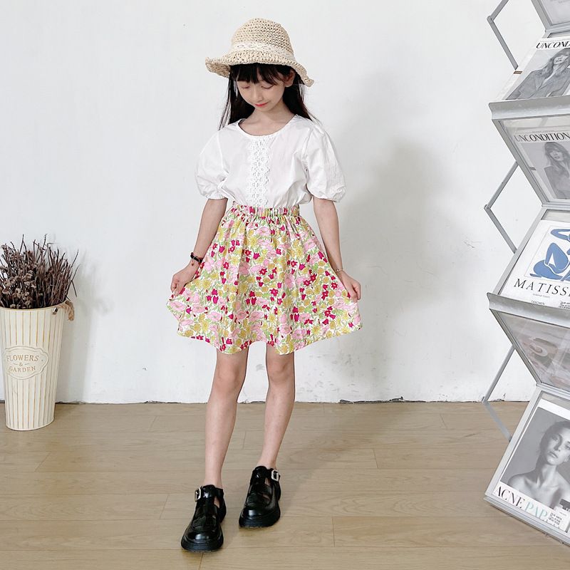 Mutter & Kinder Neue kinder Röcke Mädchen Kleine Blumen Röcke Baby Kleine Blumen Taille Röcke Kleider_voghion.com