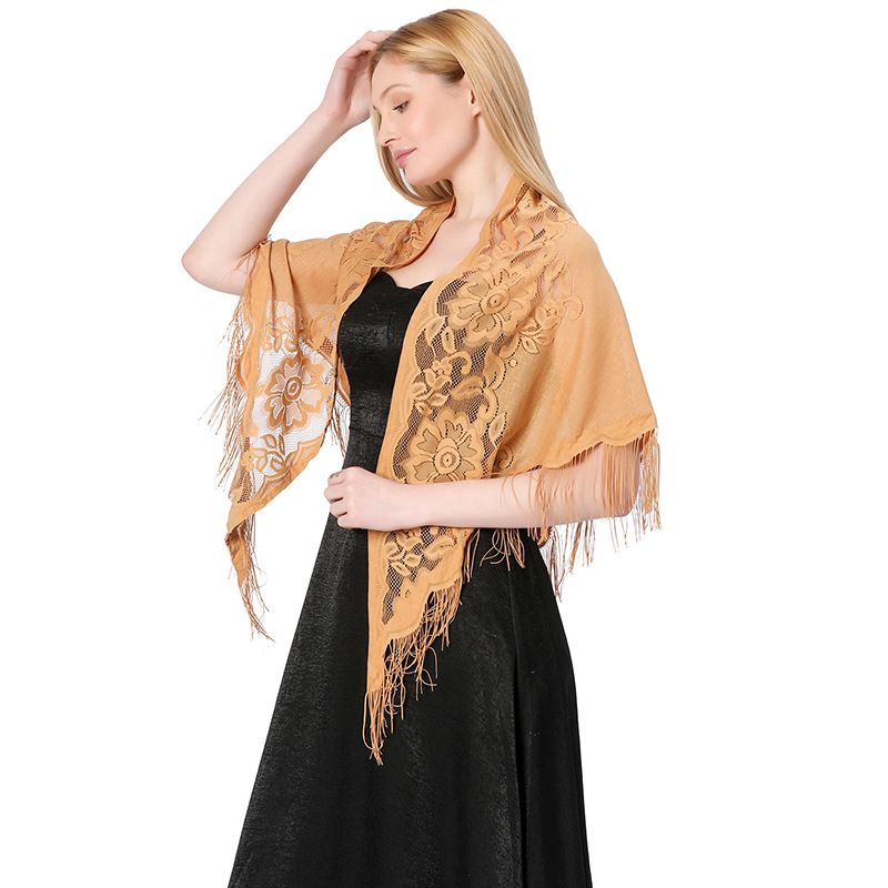 VOOTHOST Nieuwe Borduurwerk Kant Sjaal Sjaal Bloemen Driehoekige Sluier Sjaal Voor Vrouwen Feest Sjaal Bruiloft Poncho Stola's Dames Hoofdband Wraps F0176_voghion.com