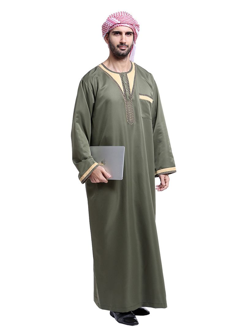 Ropa de hombre Túnicas de hombre caftán musulmán de moda bordada_voghion.com