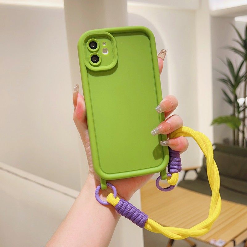Short Strap Frosted Case For iPhone 15 13 14 Pro 12 11 15Pro 13Pro Plus X XS Max Crossbody Neck Lanyard Soft TPU Matte_voghion.com