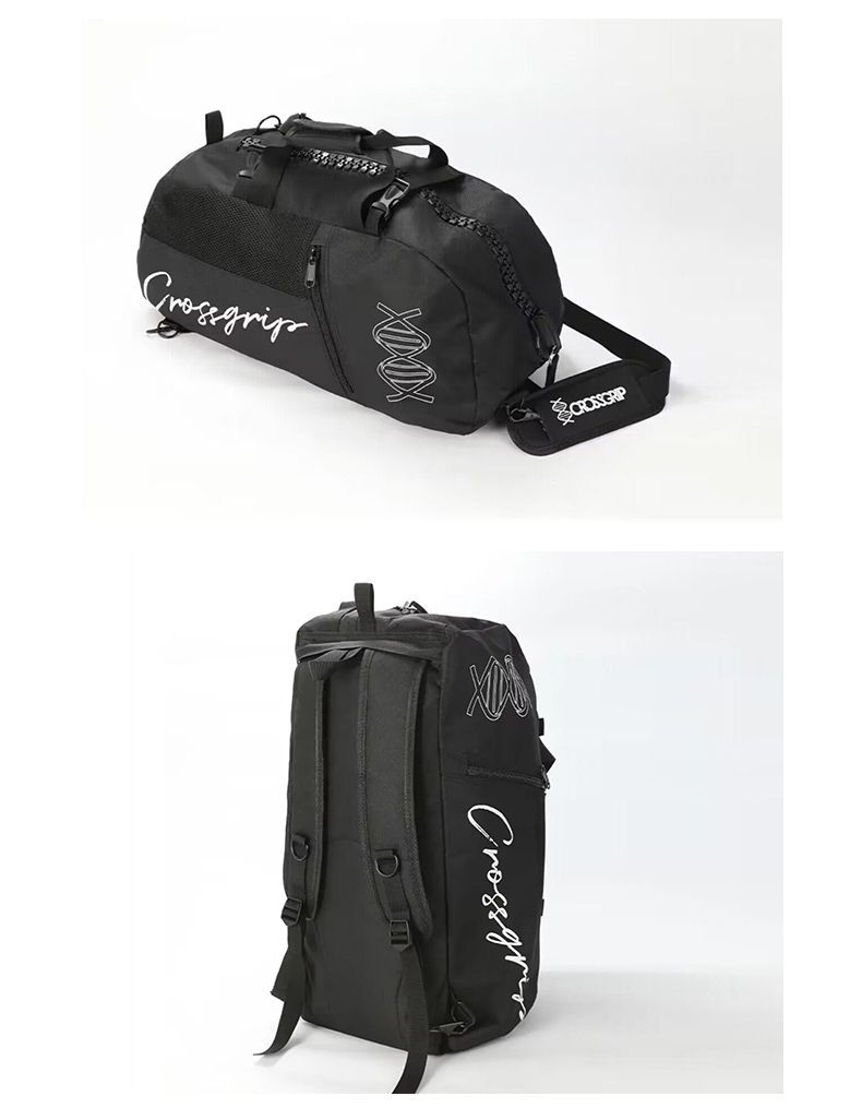 New Multifunctional Functional Style Gym Bag, Shoulder Crossbody Handheld Three-in-One Black Sports Breathable Canvas_voghion.com