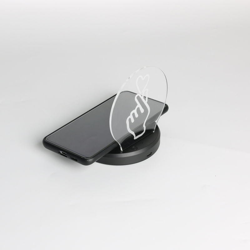 Caricatore wireless da 15 W modello privato con luce notturna Modello personalizzato Lampada da tavolo creativa fai-da-te Caricatore wireless a ricarica rapida_voghion.com