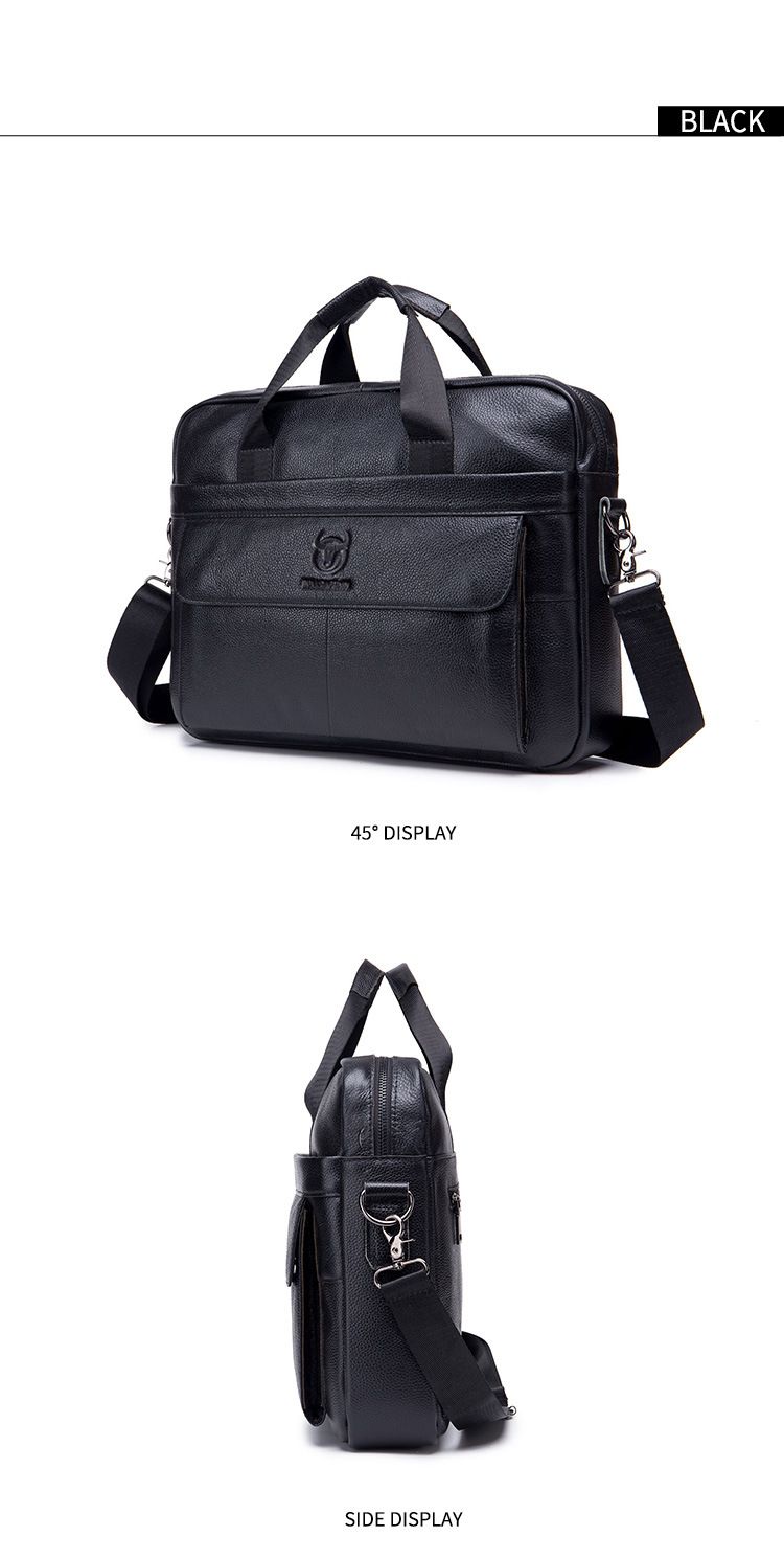 Borsa da lavoro in vera pelle da uomo alla moda, in pelle bovina, con tracolla per computer portatile e primo strato di pelle bovina_voghion.com