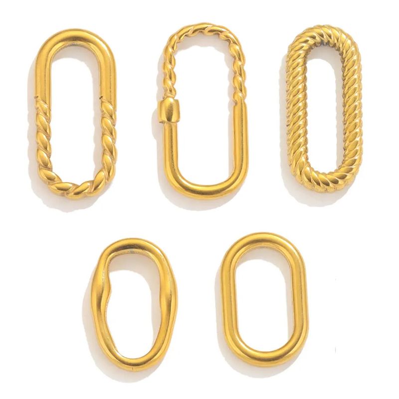 Connettore per orecchini con motivo ovale in acciaio inossidabile, accessori per la produzione di gioielli fai da te_voghion.com