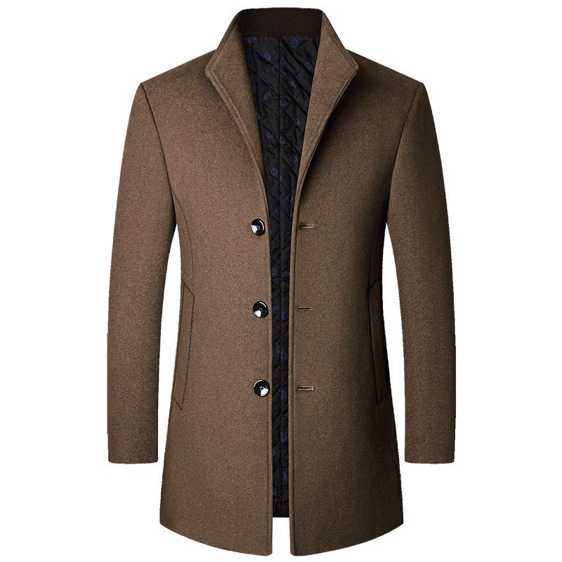 Mittleren Alters für Männer im Herbst und Winter, lässige Ni-Windjacke, Papa-Outfit, Herren-Wollmantel_voghion.com