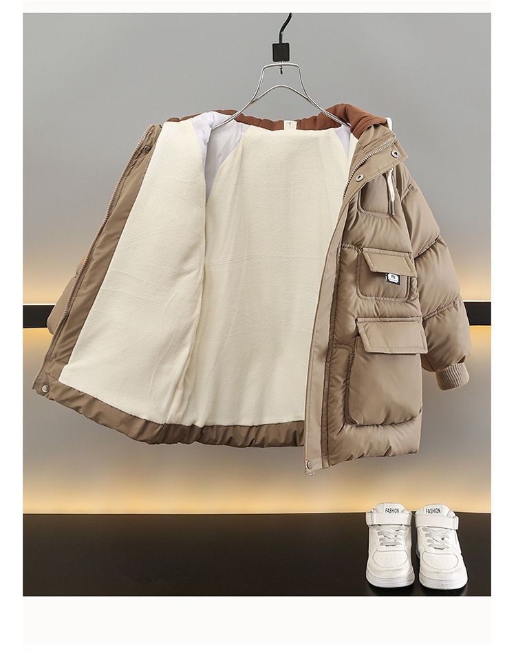 Neue Winterjacke für Jungen im koreanischen Stil aus Baumwolle für mittlere und große Kinder, verdickte und plüschige Daunenbaumwolle_voghion.com
