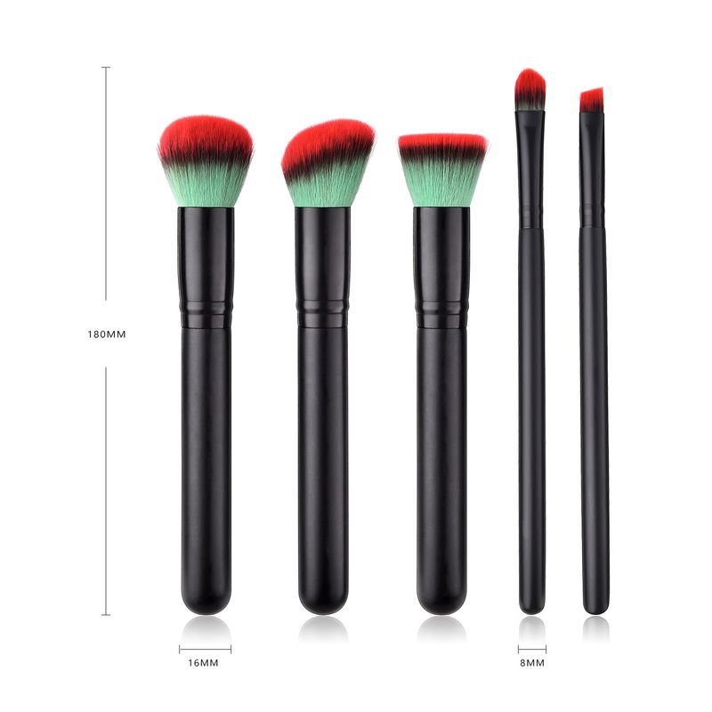 Pennelli per trucco da 5 pezzi, strumenti di bellezza, manico in legno Yuncai, tubo per la bocca, capelli in nylon GUJHUI_voghion.com