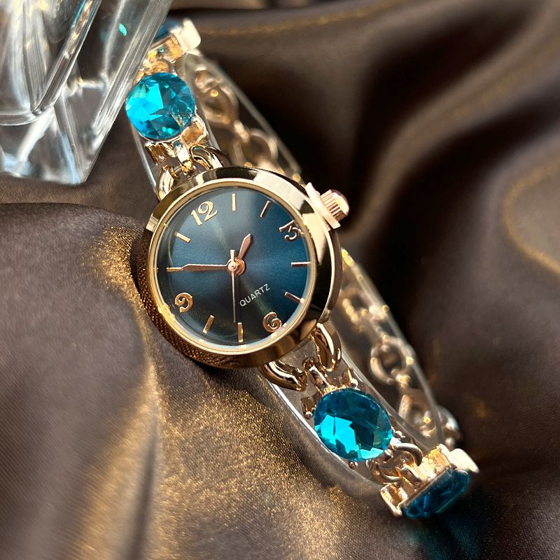 Ocean Thema Quarz Exquisite Armbanduhr mit Diamantbesatz, luxuriöse, mehrfach verstellbare Damenuhr, für den Alltag, Geburtstag, Jahrestag, Valentinstag, Geschenk_voghion.com