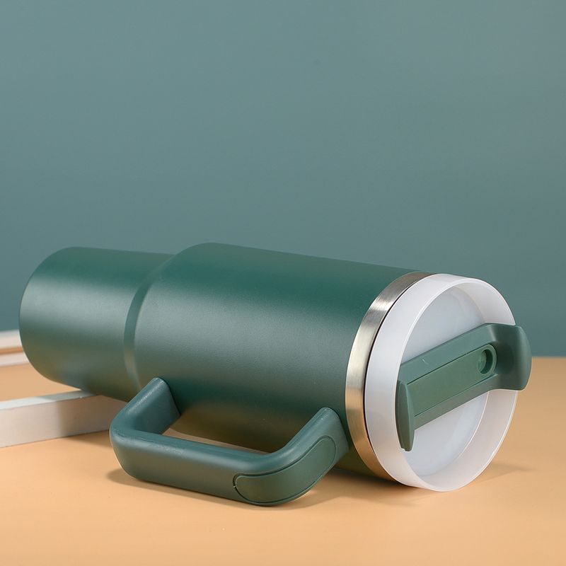 40oz Autobeker Grote Capaciteit Dubbellaags Vacuüm Huishoudelijke Auto Draagbare Thermosbeker met Reuzenhandvat_voghion.com