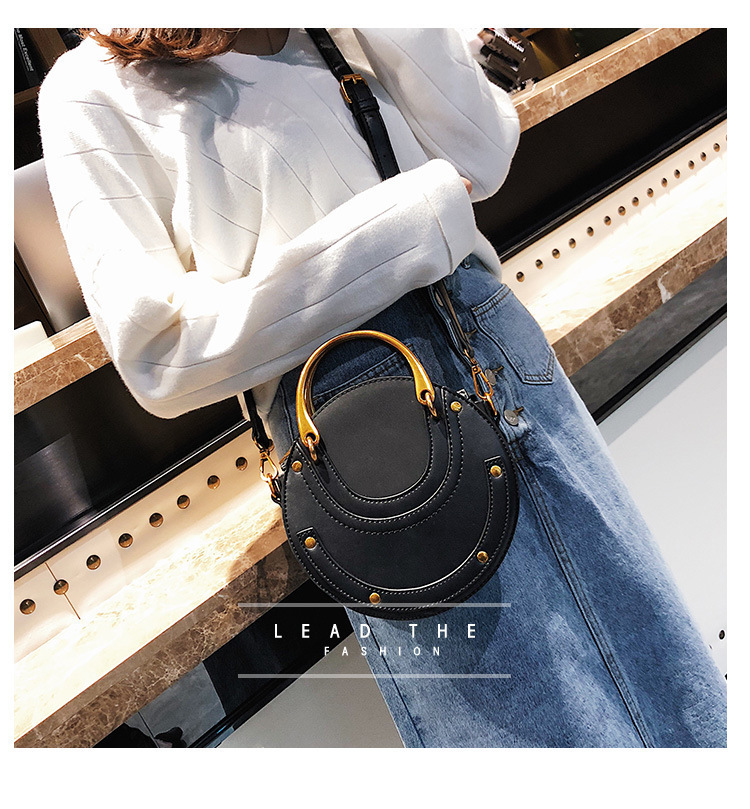 Borsa a tracolla monospalla con patchwork opaco, piccola, rotonda, da donna, modello 2025_voghion.com