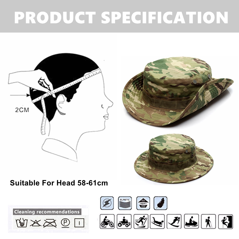 Camouflage Boonie Tactical Army Bucket Hats Military Multicam Panama Summer Cap Hunting Hiking Outdoor Camo Sun Caps Men_voghion.com
