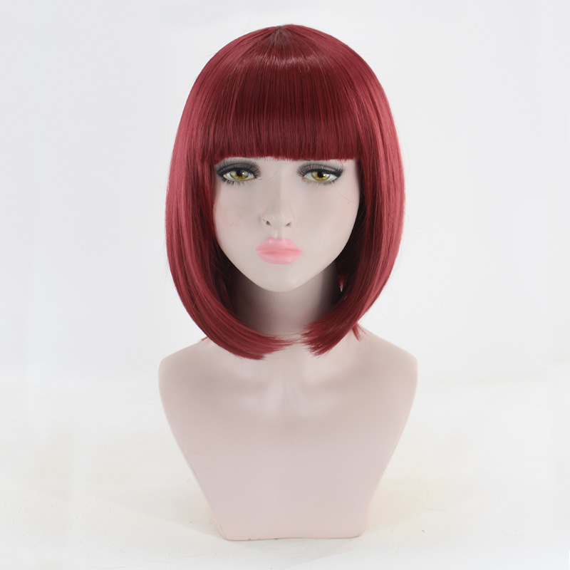 Synthetische Perücke für Frauen mit BOBO Face Wave Head Simulation Short Hair Female_voghion.com