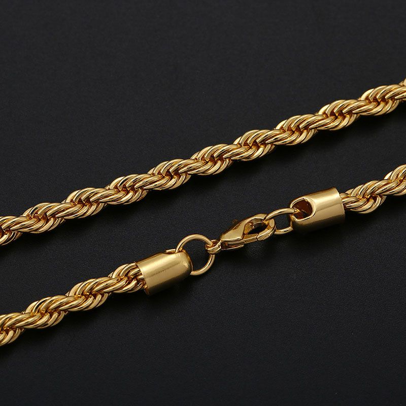 Unisex Edelstahl Twist Kette Net Rot Titan Stahl Halskette Großhandel Weibliche Schlüsselbein Kette Temperament Einfache Mode Schmuck_voghion.com