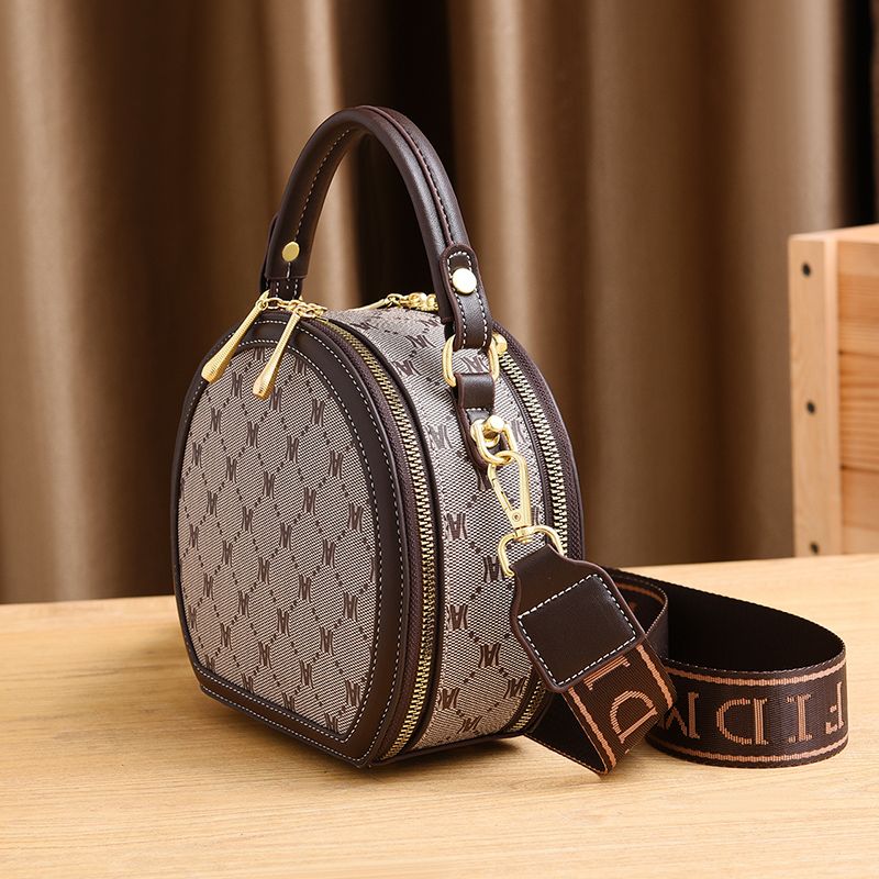 Modische Handtasche mit Retro-Muster, modische Umhängetasche aus Kunstleder, Geldbörse mit Reißverschluss_voghion.com