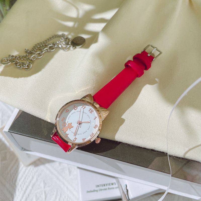Orologio per bambini con orecchie di gatto, stile cartone animato, in oro, alla moda, per ragazze, elettronico, per studenti, regalo quotidiano per compleanno, anniversario, San Valentino_voghion.com